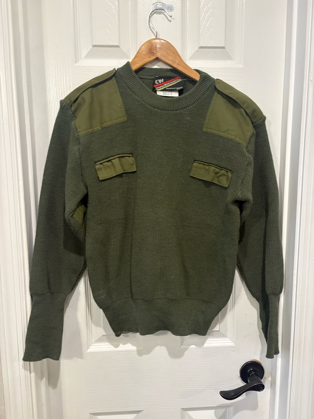 Compton Webb Commando Sweater 100% Wool Olive Military Style UK Mens S 38